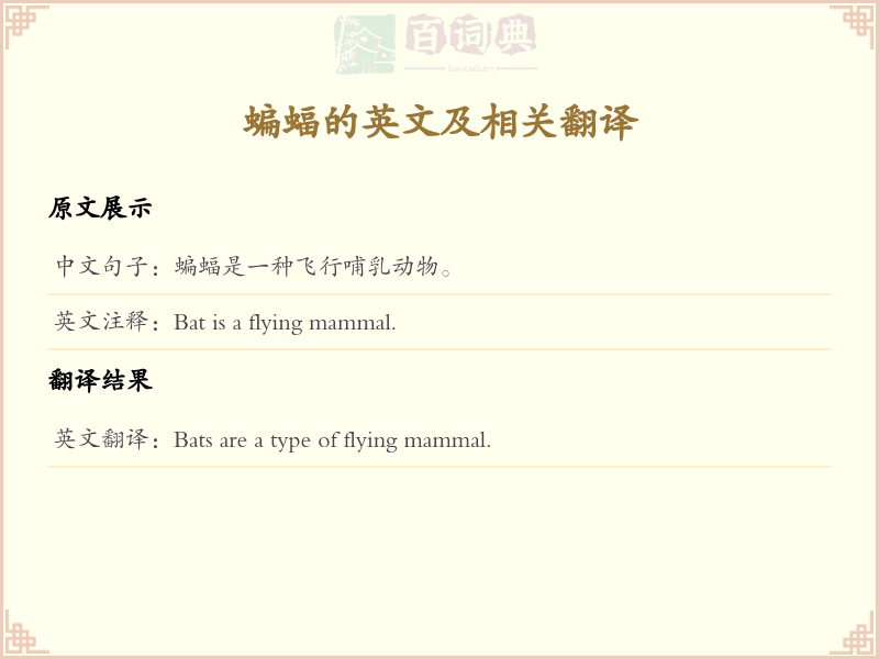 蝙蝠的英文
