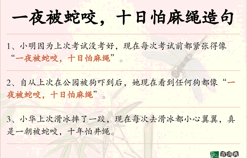一夜被蛇咬，十日怕麻绳
