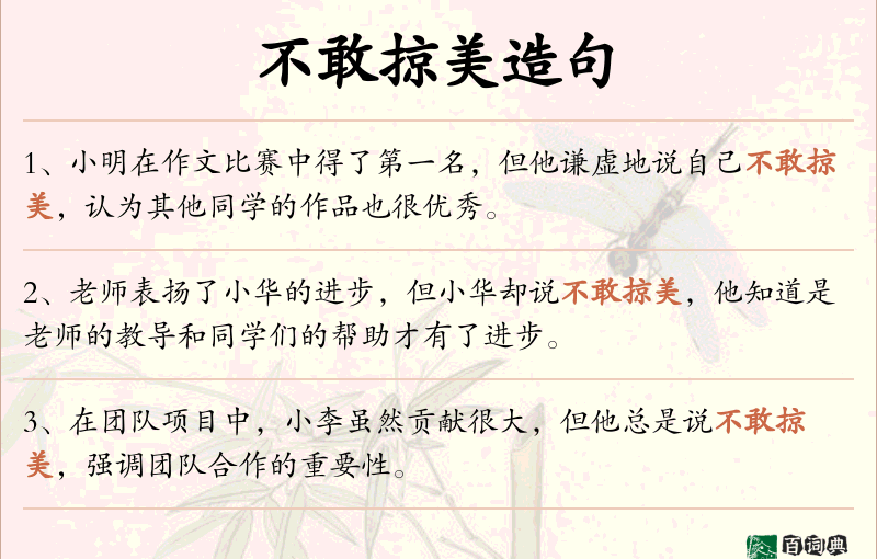 不敢掠美