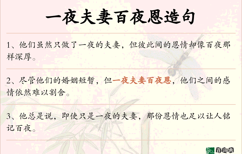 一夜夫妻百夜恩
