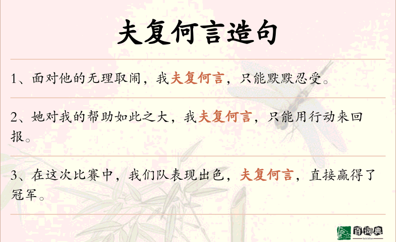 夫复何言
