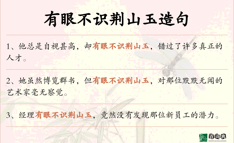 有眼不识荆山玉