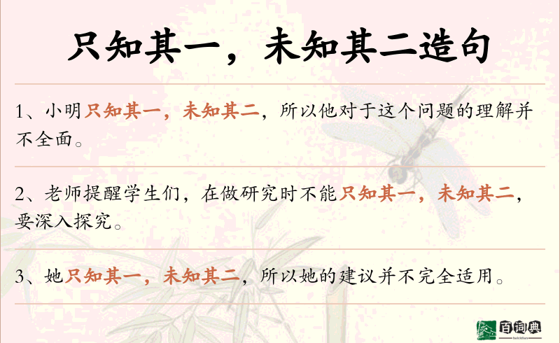 只知其一，未知其二