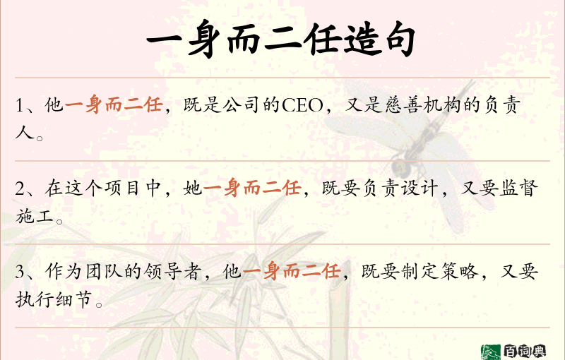 一身而二任
