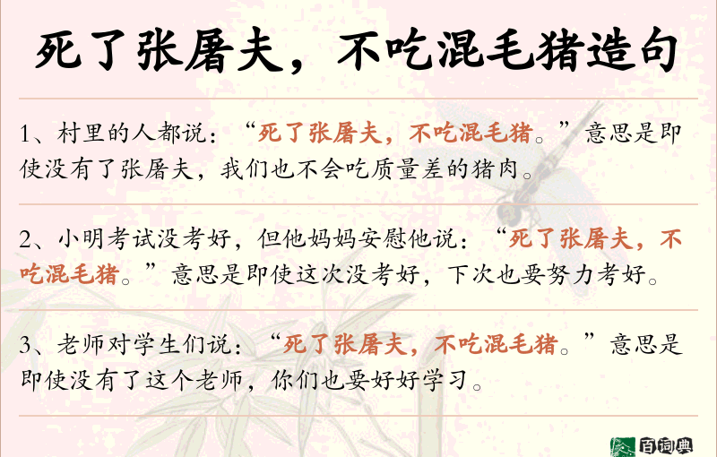 死了张屠夫，不吃混毛猪
