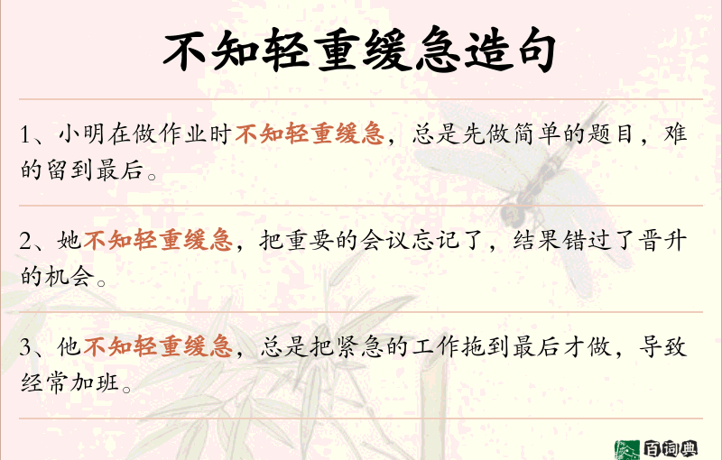 不知轻重缓急