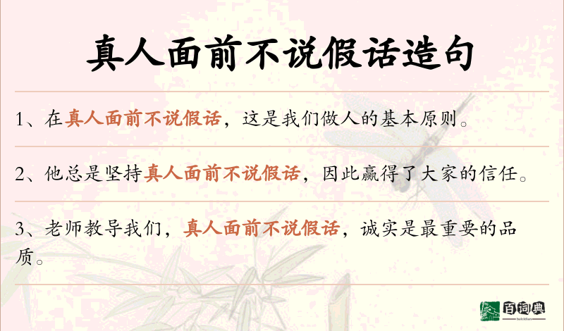 真人面前不说假话
