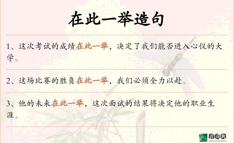 在此一举