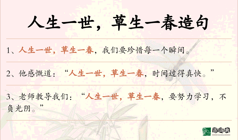 人生一世，草生一春