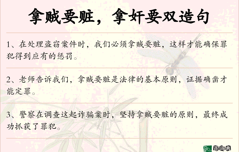 拿贼要赃，拿奸要双
