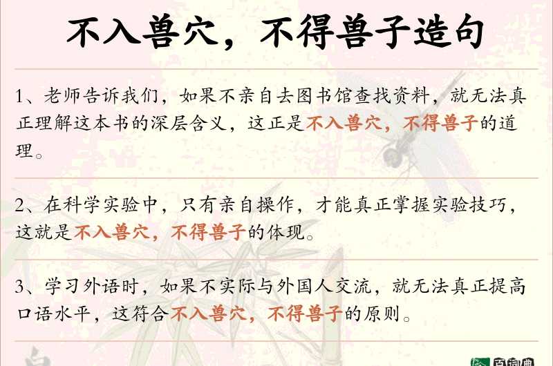 不入兽穴，不得兽子