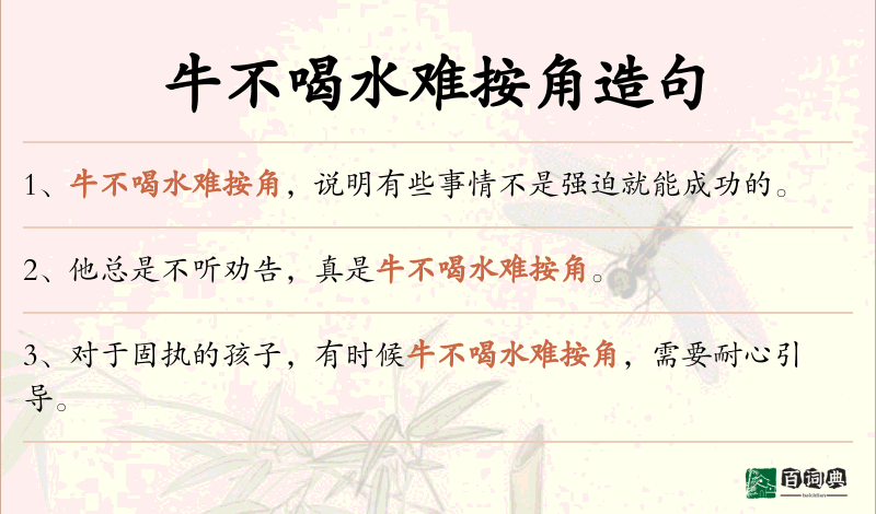 牛不喝水难按角