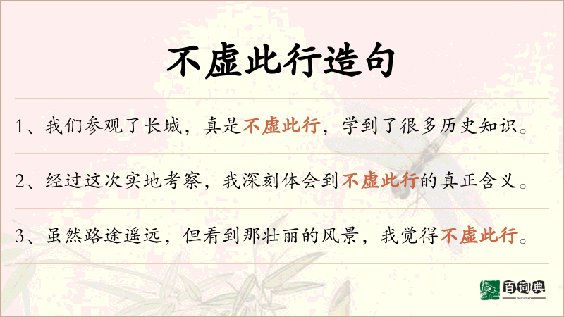 不虚此行