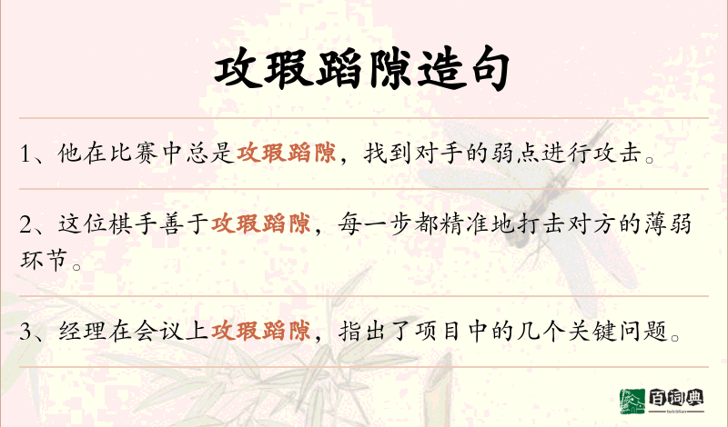 攻瑕蹈隙