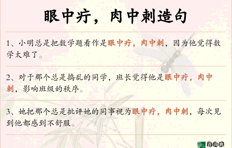眼中疔，肉中刺
