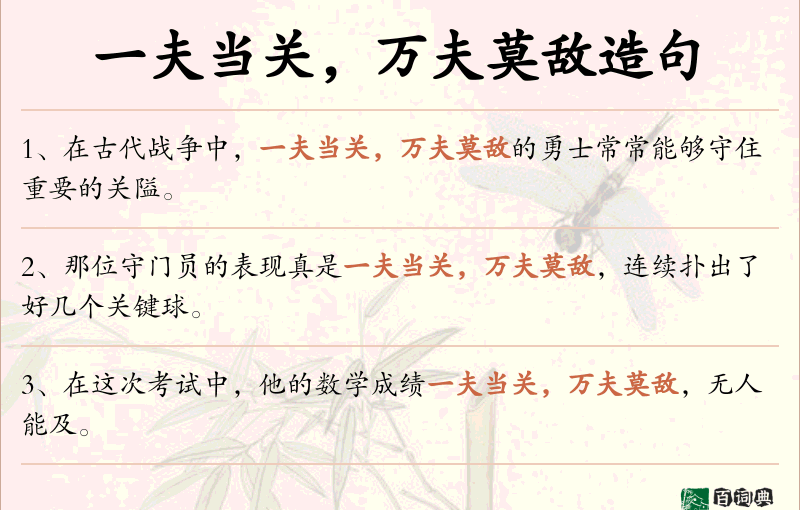 一夫当关，万夫莫敌