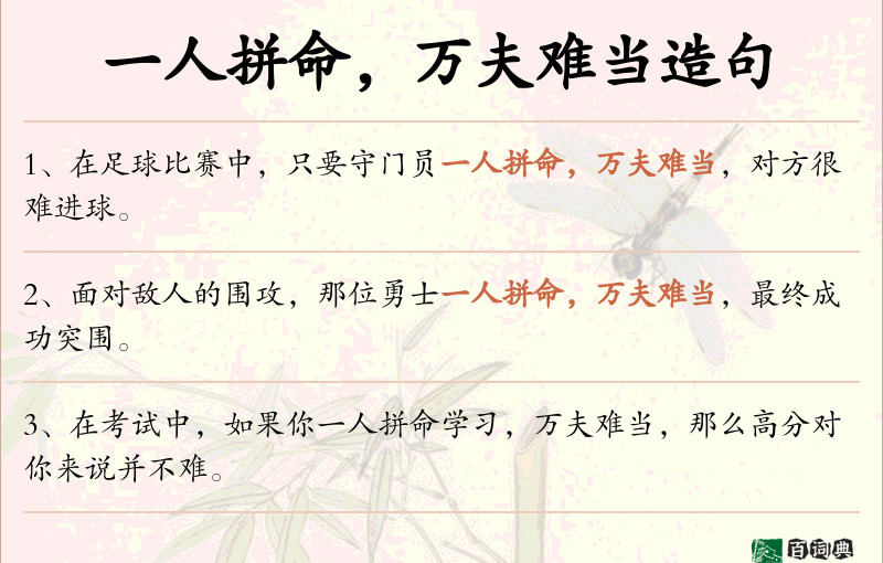 一人拼命，万夫难当