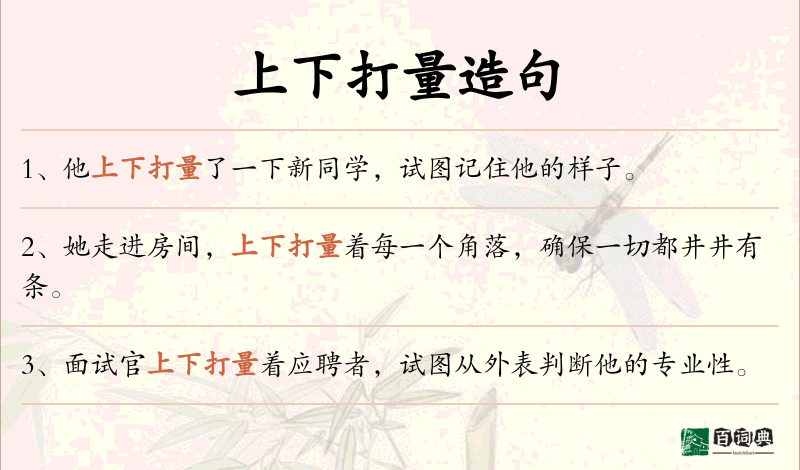 上下打量