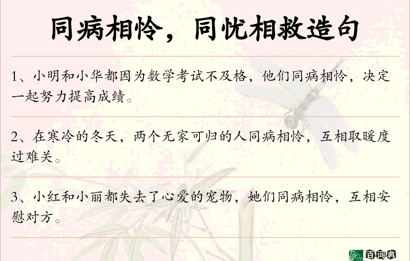 同病相怜，同忧相救