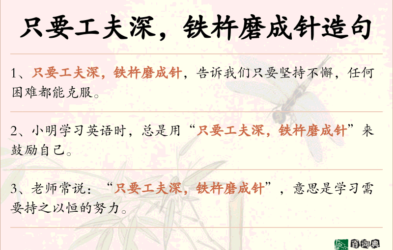 只要工夫深，铁杵磨成针