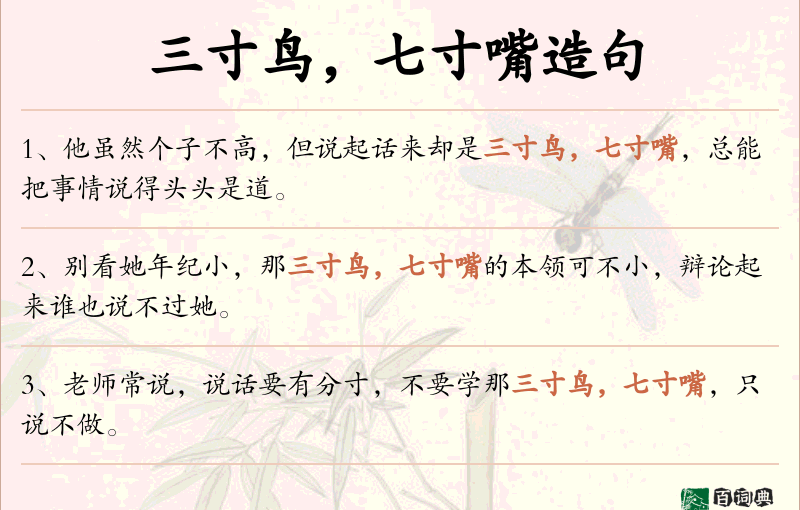 三寸鸟，七寸嘴