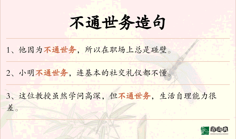 不通世务