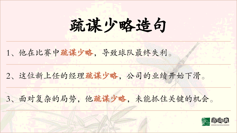 疏谋少略