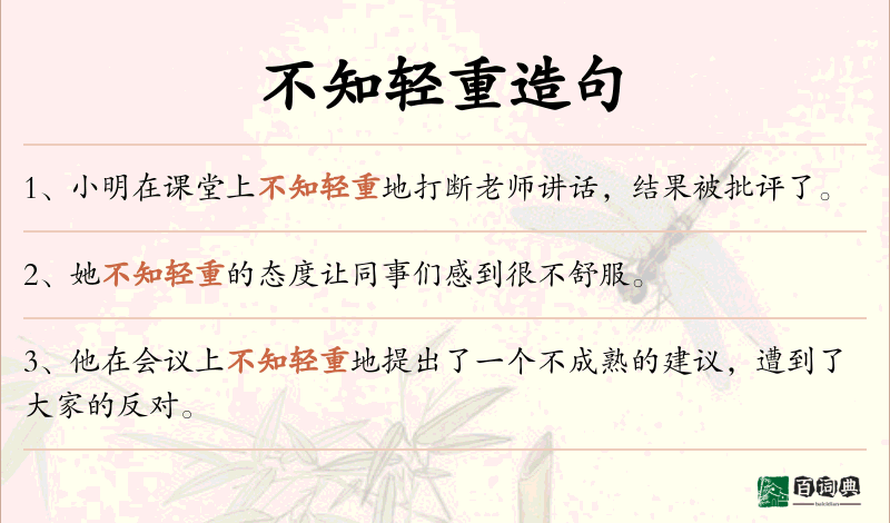 不知轻重