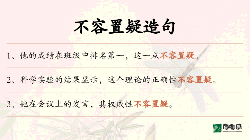 不容置疑
