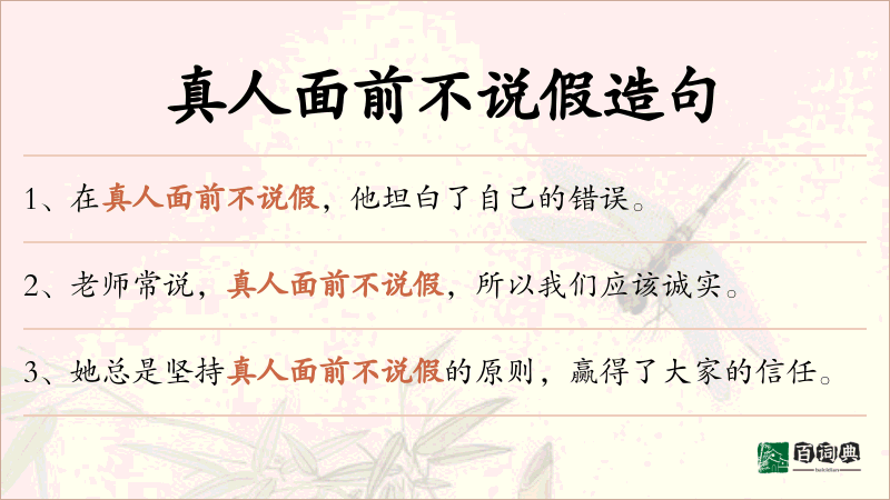 真人面前不说假