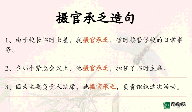 摄官承乏