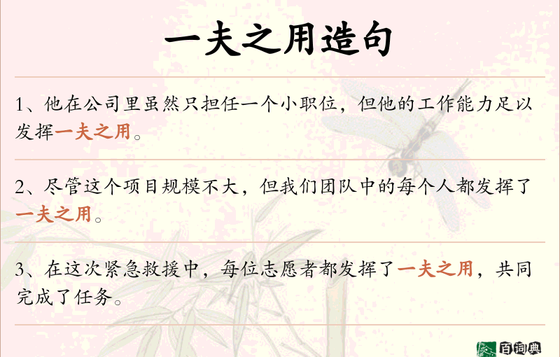 一夫之用