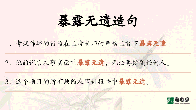 暴露无遗