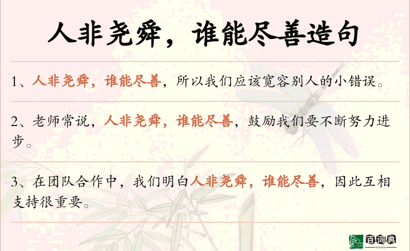 人非尧舜，谁能尽善