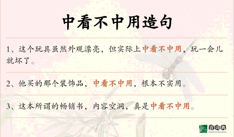 中看不中用