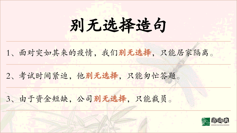 别无选择