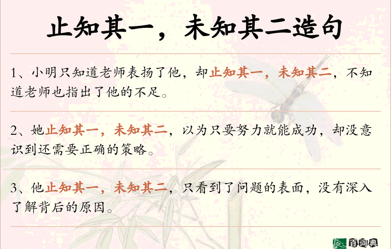 止知其一，未知其二