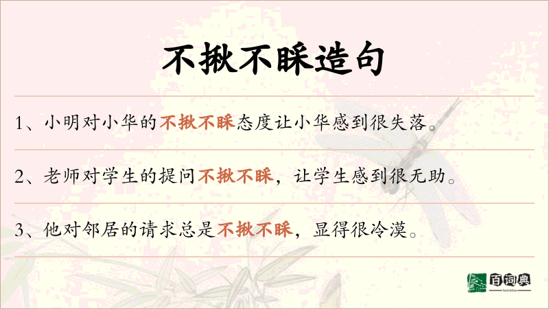 不揪不睬