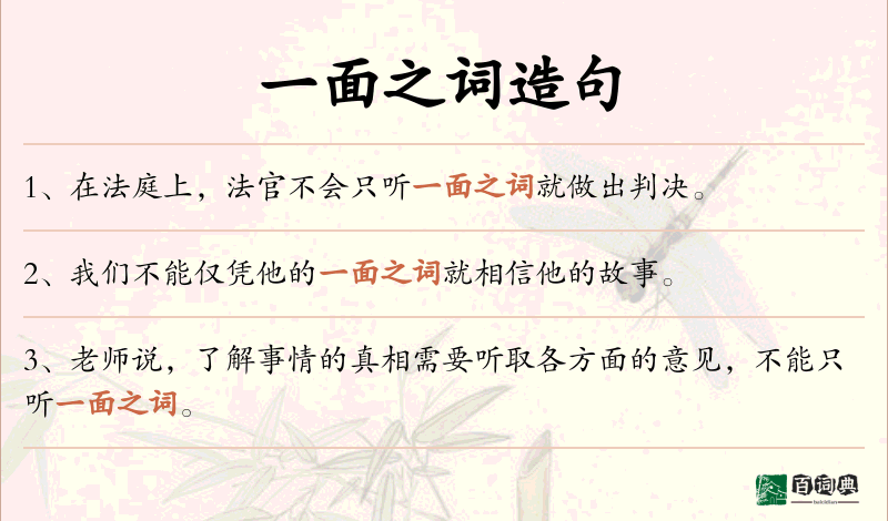 一面之词