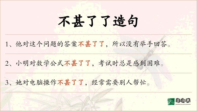 不甚了了