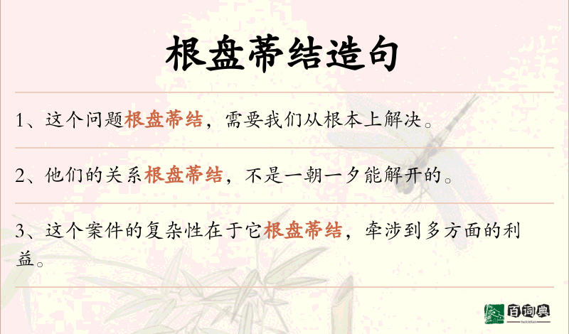 根盘蒂结