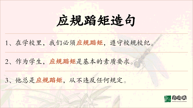 应规蹈矩