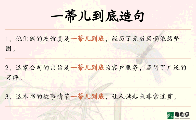 一蒂儿到底
