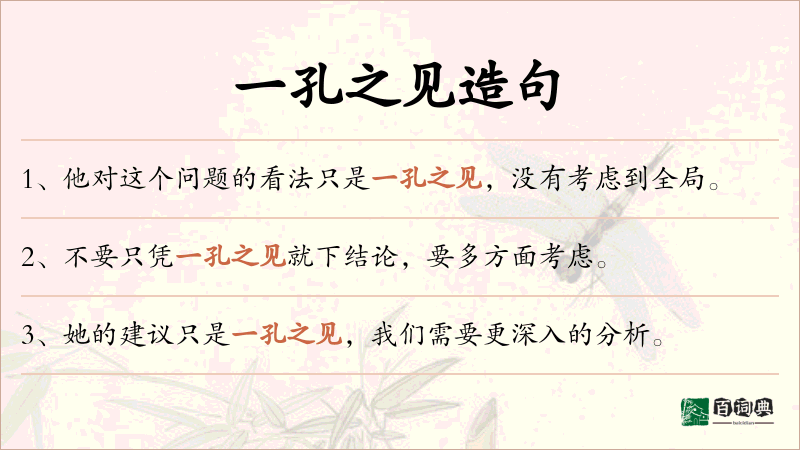 一孔之见