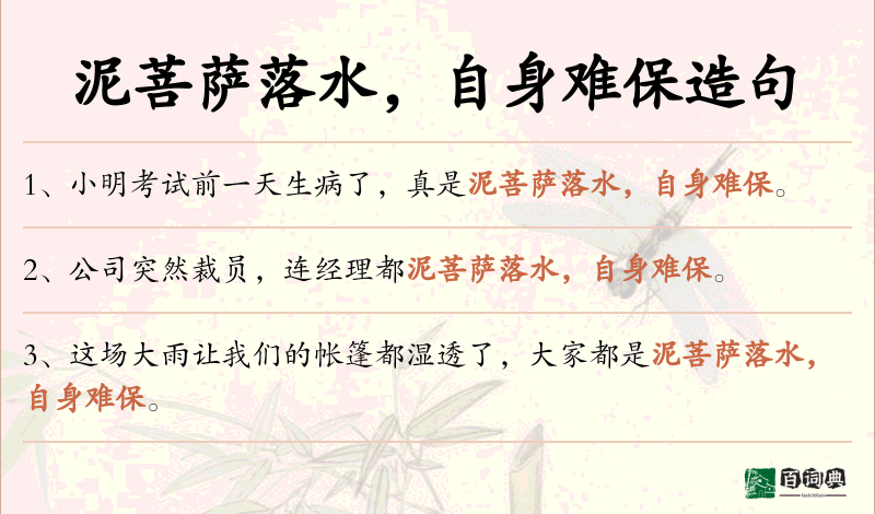 泥菩萨落水，自身难保