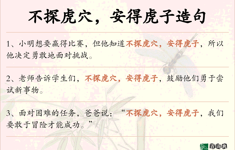 不探虎穴，安得虎子