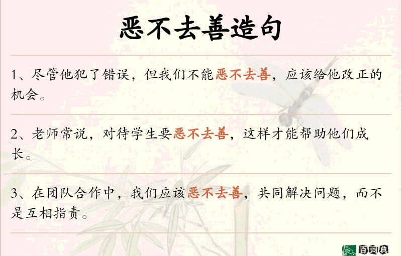 恶不去善