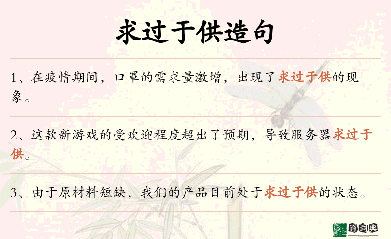 求过于供