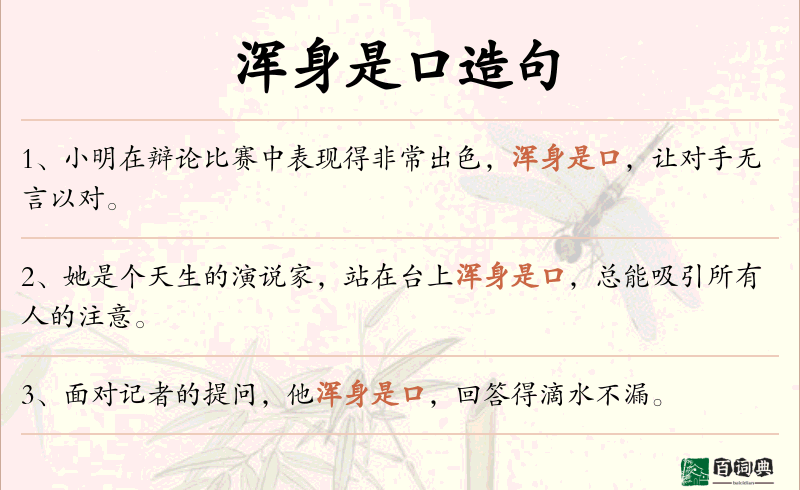 浑身是口