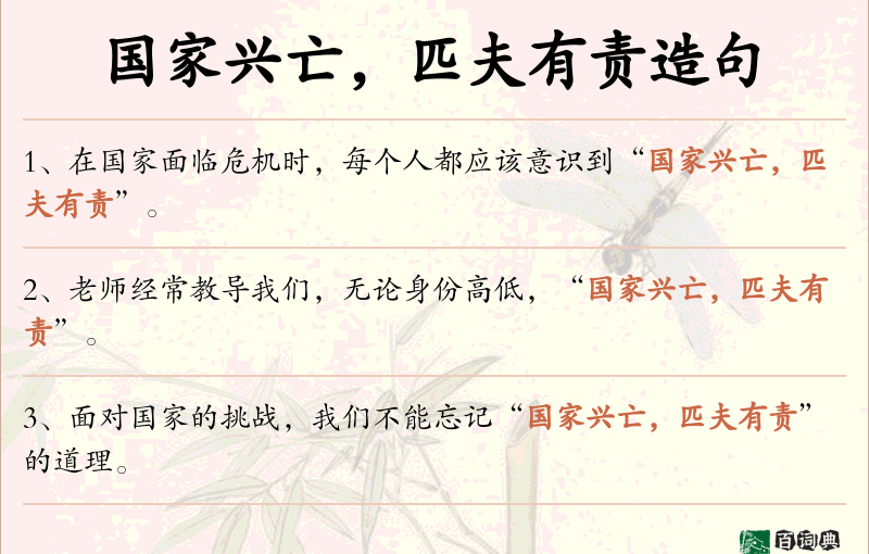 国家兴亡，匹夫有责